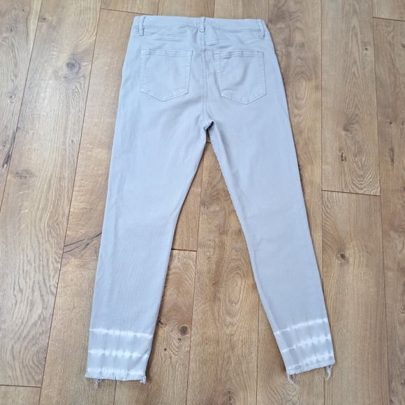 LOFT High Waist Skinny Crop Tie Dyed Ankle Gray Jeans - Picture 4 of 9